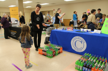 Students at the community bank.